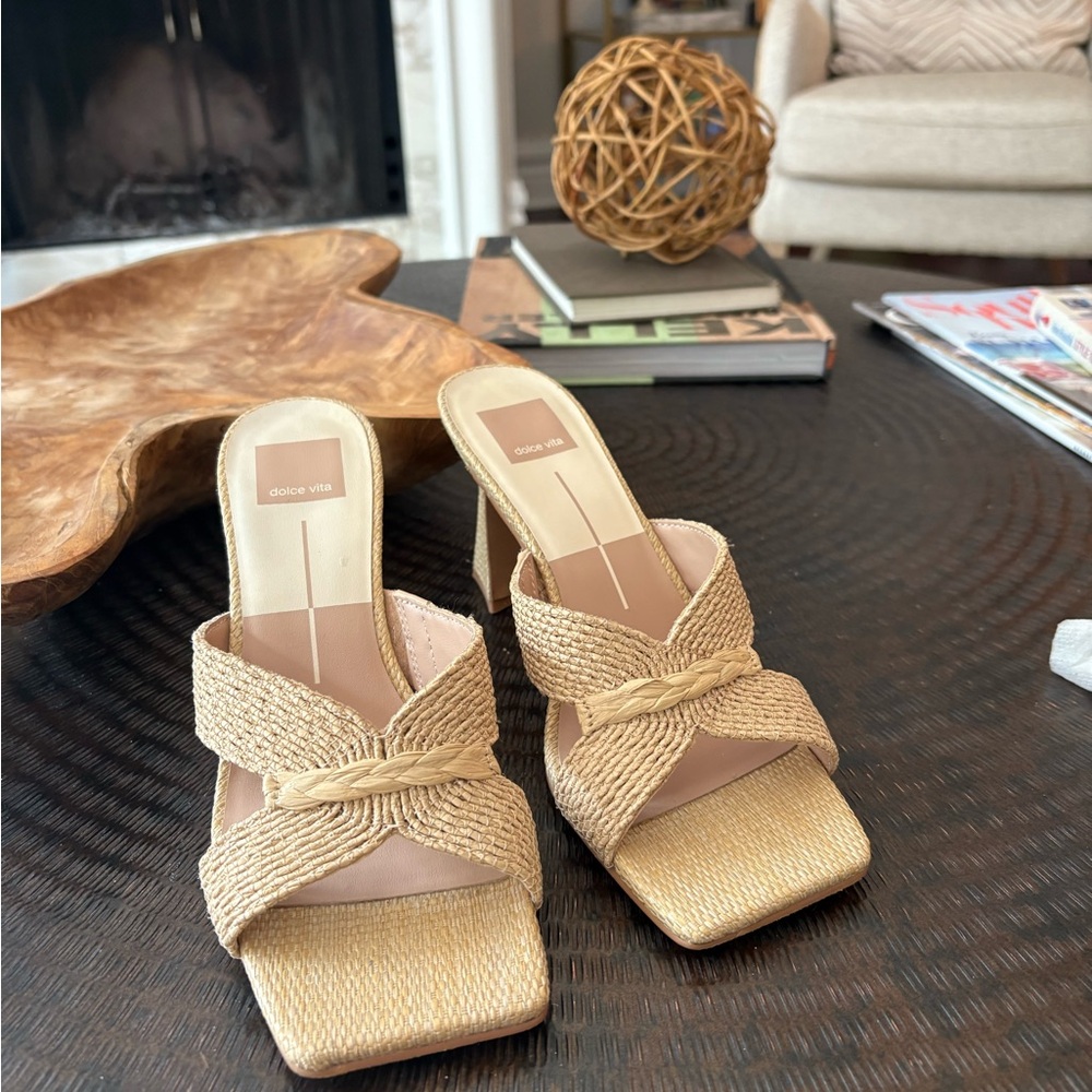 Dolce Vita Tan Mules with Braided Detail